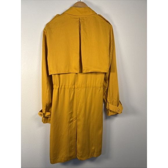 Gianni Bini Mustard Yellow Drawstring Waist Utility Trench Jacket Size Large - Picture 8 of 12